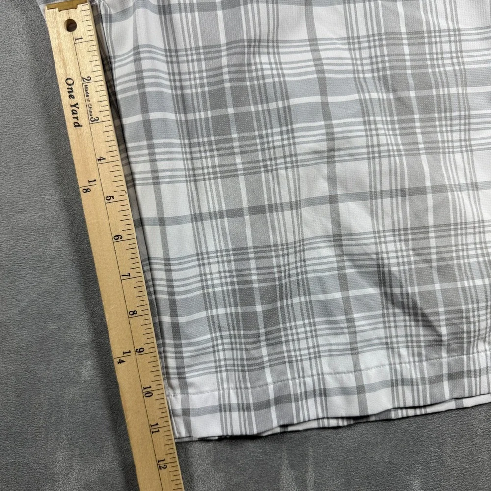 Nike Golf Shorts Mens‎ 34 Grey White Plaid Dri-FIT Stretch Performance